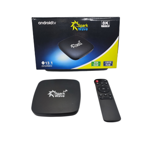 SMART TV BOX 8K ULTRA 8GB RAM 128GB ROM ANDROID 13.1 SPARK WAVE V, Ethernet (posible), HDMI, USB