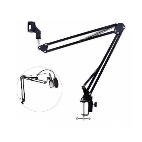 SOPORTE DE MESA BRAZO PARA MICROFONO DE ESTUDIO NAKU ARTICULADO CON PIPETA METALICO