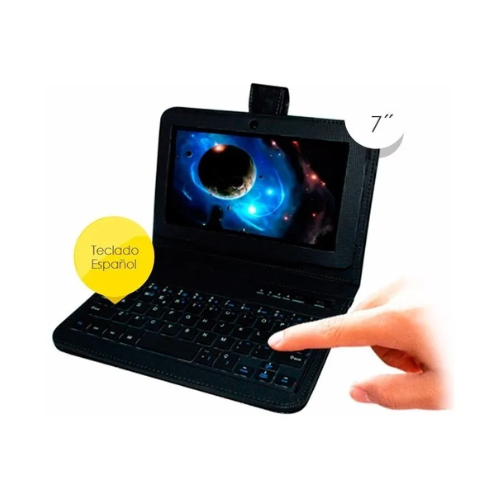 ESTUCHE FUNDA CON TECLADO BLUETOOTH TABLET 7` MICRO USB RIGIDO TITAN