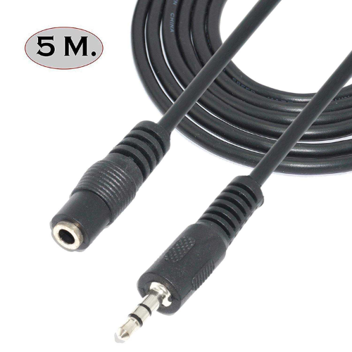 CABLE PROLONGADOR AUDIO 3.5 PLUG JACK 3.5 MTS 5MTS