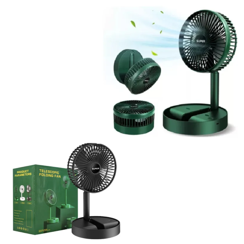 VENTILADOR ESCRITORIO USB 180º CON SOPORTE CELULAR PLEGABLE