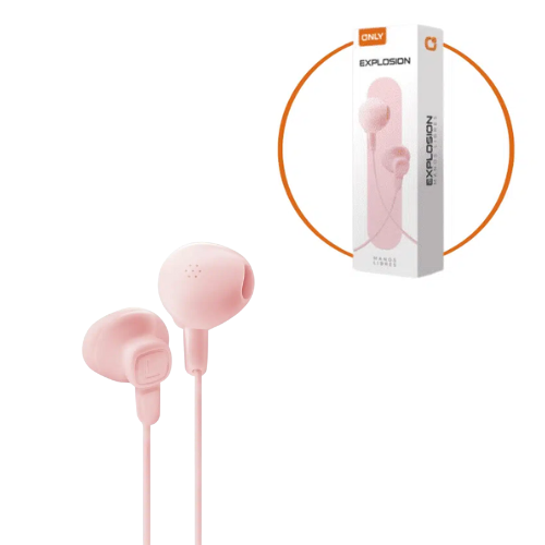 AURICULAR MANOS LIBRES CON MICROFONO ONLY IN EAR ROSA