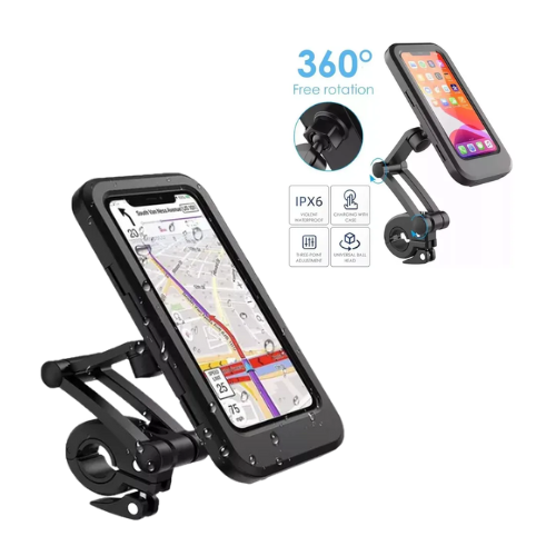 SOPORTE FUNDA ESTUCHE CELULAR IMPERMEABLE MOTO ESPEJO BICI BICICLETA PANTALLA 15X8CM
