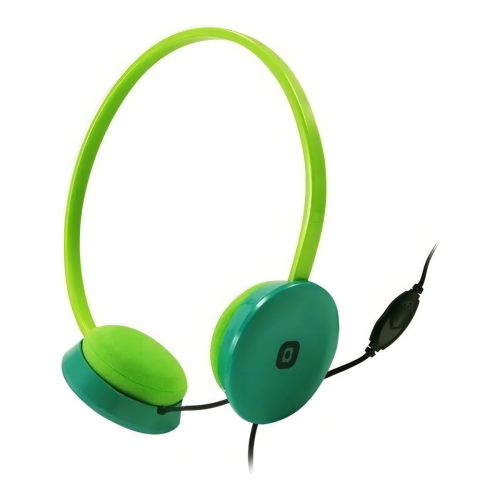 AURICULAR VINCHA CON MICROFONO PANACOM HO-9812 ESTEREO 2 CONECTORES DE 3.5MM VERDE