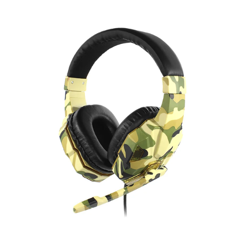 AURICULAR GAMER SKYWAY CAMUFLADO BEIGE FORTUNITY MICROFONO 2 PLUG 3.5 Y USB PARA PC INCLUYE ADAPTADORES