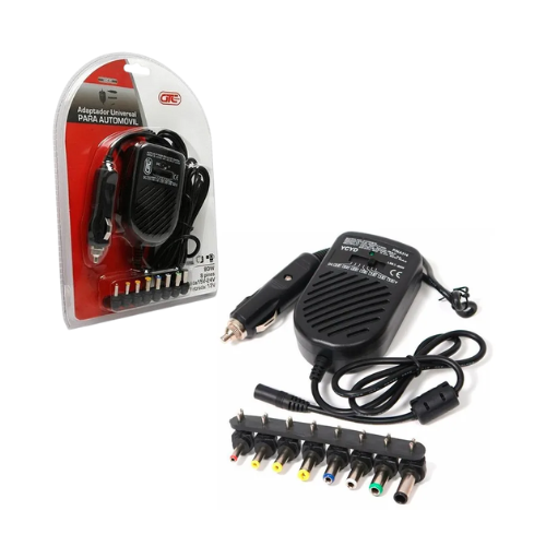 FUENTE CARGADOR DE NOTEBOOK MULTIPLE UNIVERSAL AUTO 12V 80W 8 PINES INTERCAMBIABLE SALIDA 15V-24V GTC (CSI)