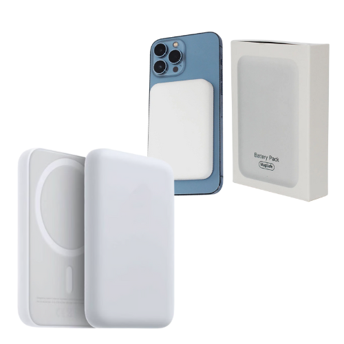 CARGADOR INALAMBRICO PORTATIL 5000MAH QI MAGSAFE IPHONE CARGA RAPIDA PUERTO TIPO C