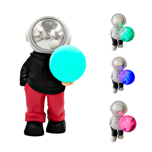 PARLANTE ASTRONAUTA BLUETOOTH CON LUCES RGB RADIO FM USB TF CARD 23CM ALTO RECARGABLE TIPO C