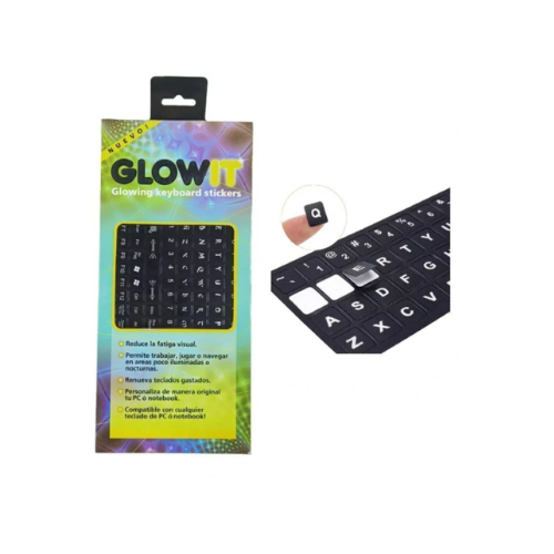 STICKERS AUTOADHESIVOS PARA TECLADOS PC NOTEBOOK SIMBOLOS 2 LAMINAS GLOWIT (CSI)