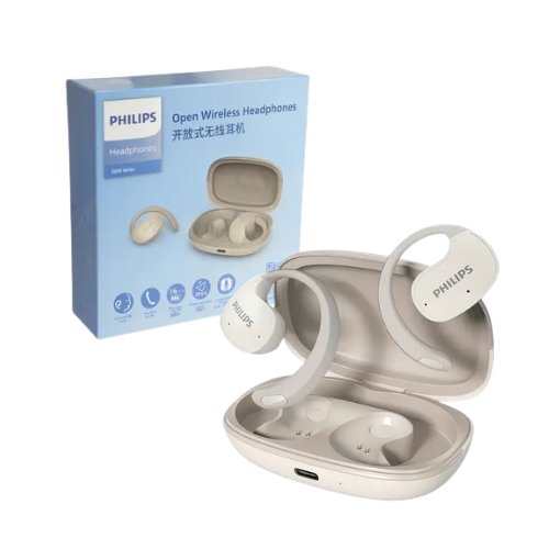 AURICULAR BLUETOOTH PHILIPS DEPORTIVO 2000 RESISTENTE SALPICADURAS TAT2708 BEIGE