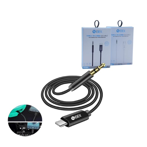 CABLE ADAPTADOR TIPO C MACHO A PLUG 3.5 STEREO MACHO 1MTS IBEK IK-A005