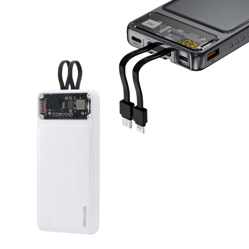 CARGADOR PORTATIL POWER BANK 10000MAH USB LIGHTING TIPO C 14X7CM