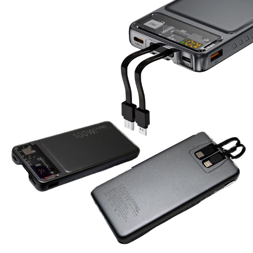 CARGADOR PORTATIL POWER BANK 20000MAH USB LIGHTING TIPO C 14X7CM