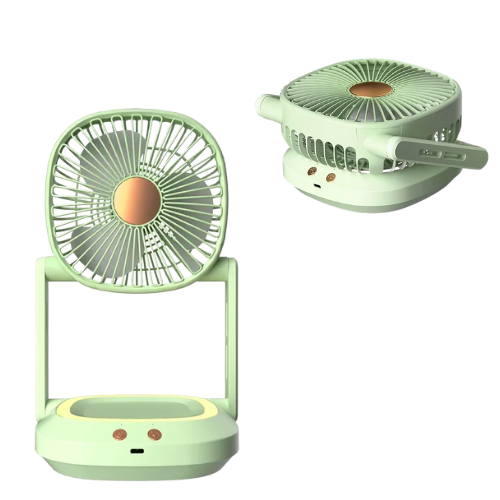 VENTILADOR PORTATIL RECARGABLE LUZ BASE PLEGABLE 3 VELOC 4.5W TIPO C