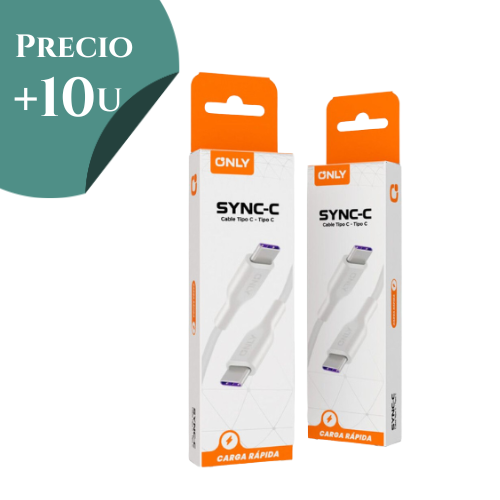 CABLE USB TIPO C A USB TIPO C USB CARGA RAPIDA 1MTS ONLY *** PRECIO COMPRANDO +10 UNIDADES ***