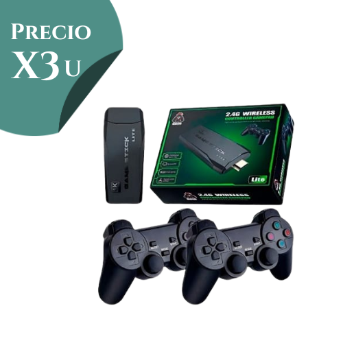 Game Stick Lite CONSOLA JUEGOS HDMI 2.4g Wireless 2 Controles JOYSTICK 4K *** PRECIO COMPRANDO 3 UNIDADES ***