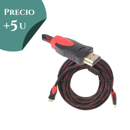 CABLE HDMI A HDMI M/M 5 MTS XC-FH5001 MALLADO CON FILTRO *** PRECIO COMPRANDO +5 UNIDADES ***