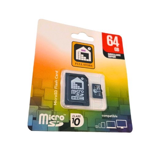 MEMORIA MICRO SD 64GB 100MB/S FULL STORE CLASE 10 + ADAPTADOR SD