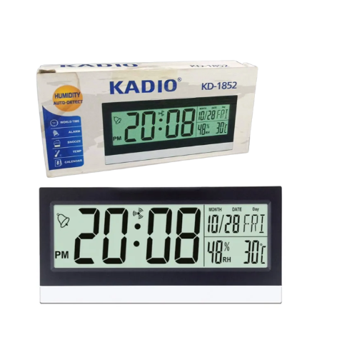 RELOJ DIGITAL KADIO KD-1852 NUMEROS GRANDES FECHA ALARMA TEMPERATURA CALENDARIO KADIO 2 PILAS AAA