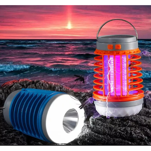 LAMPARA MATA MOSQUITOS LINTERNA LAMPARA 3 EN 1 SOLAR RECARGABLE USB TIPO C 3W
