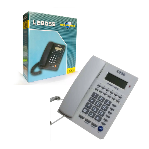 TELEFONO FIJO ID DE LLAMADAS MEMORIAS TONOS MANOS LIBRES LEBOSS HCD3588TSD BLANCO / NEGRO