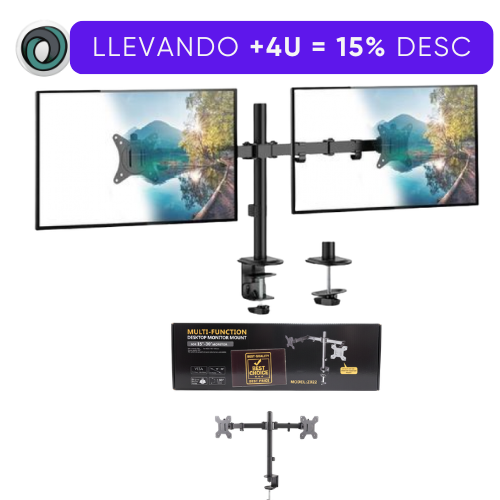 SOPORTE MONITOR DOBLE 15'' 30''/ LCD / PARA MESA ESCRITORIO 100 X 100 VESA máximo 8KG