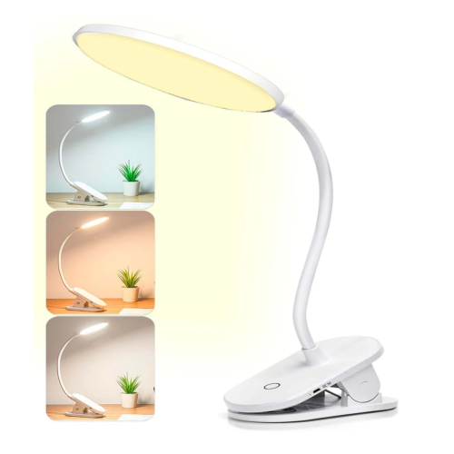 VELADOR LAMPARA CLIP LED PINZA ESCRITORIO FLEXIBLE TACTIL LUZ BLANCA 3 NIVEL USB DEHUKA L-05