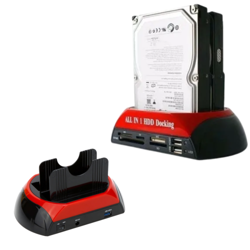 ESTACION BASE DE DISCO DURO DOBLE HDD SATA/IDE 2.5"/3.5" USB C 3.0 SIN FUENTE CARGA POR MINI USB(P)