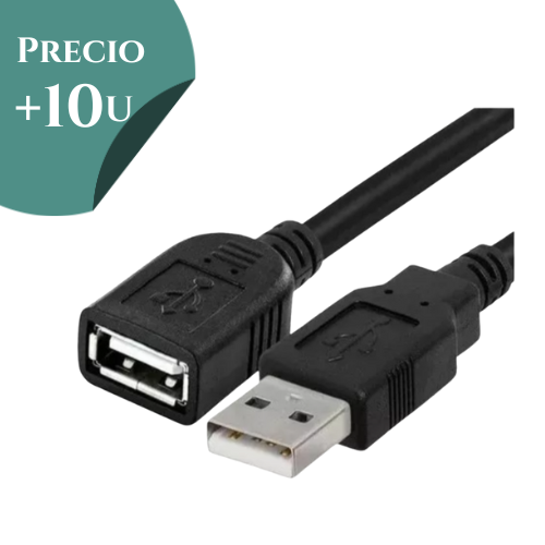 CABLE EXTENSIÓN USB PROLONGADOR ALARGUE USB 2.0 1.5/1.8 METRO MACHO HEMBRA *** PRECIO COMPRANDO + 10 UNIDADES ***
