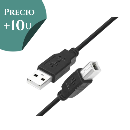 CABLE IMPRESORA A/B USB 2.0 1.5 MTS *** PRECIO COMPRANDO + 10 UNIDADES ***