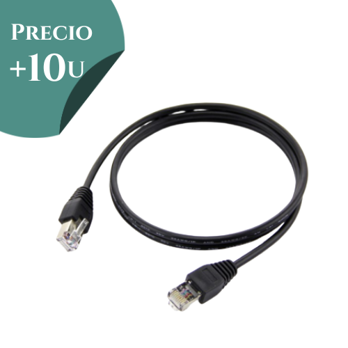 CABLE DE RED UTP 1 MTS PATCH CORD CAT5 NEGRO *** PRECIO COMPRANDO + 10 UNIDADES ***
