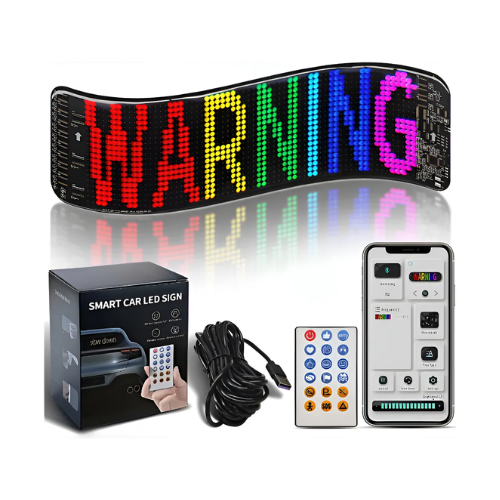 CARTEL LED FLEXIBLE RGB CONTROL REMOTO CON CABLE USB 34 X 10CM CAUTO COMERCIO MULTIUSO
