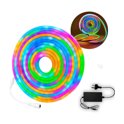 TIRA DE NEON COLOR RGB 5MTS CONTROL REMOTO APP SMART PROGRAMABLE USB