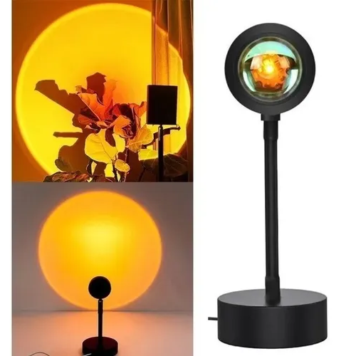 LAMPARA PROYECTOR SUNSET LUZ EFECTO ATARDECER ALTO 30CM USB