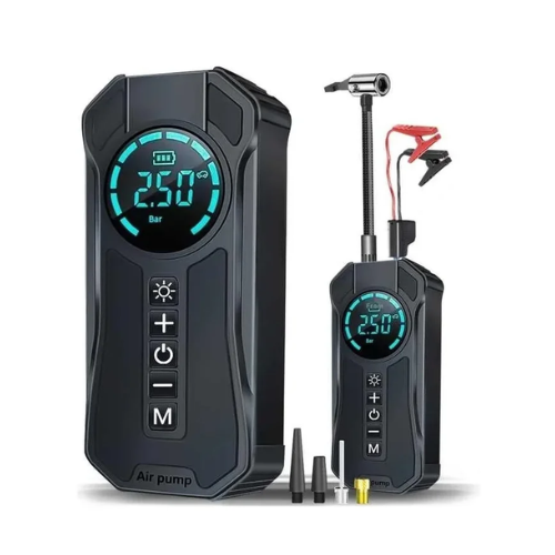 ARRANCADOR Y COMPRESOR DE AIRE PORTATIL 80W 2500MAH PSI 1.5 USB TIPO C BIC/AUTO MULTIUSO