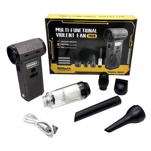 ASPIRADORA SOPLADOR TURBO VENTILADOR PORTATIL RECARGABLE 4000MAH 3 EN 1 ALTA POTENCIA