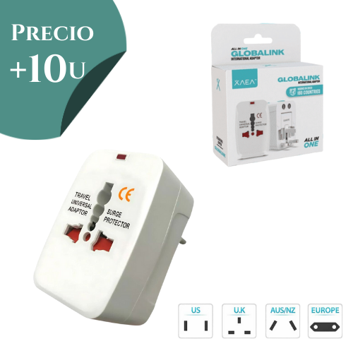 ADAPTADOR INTERNACIONAL MUNDIAL MULTIENCHUFE ELECTRICO XAEA MODX-510A *** PRECIO COMPRANDO + 10 UNIDADES ***