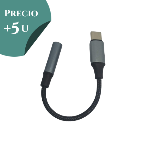 CABLE ADAPTADOR TIPO C A JACK HEMBRA 3.5 STEREO INT.CO *** PRECIO COMPRANDO + 5 UNIDADES ***