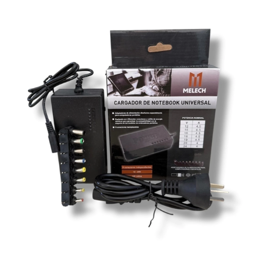 FUENTE CARGADOR NOTEBOOK UNIVERSAL 12 - 24V 9 CONECTORES 12V 4.5A / 24V 4A MELECH