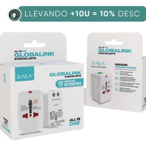 ADAPTADOR VIAJERO UNIVERSAL MUNDIAL MULTIENCHUFE ELECTRICO XAEA MODX-510A