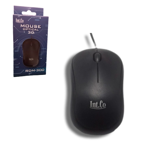 MOUSE OPTICO SENSOR 3D CABLE USB 1200DPI INT.CO RDM-300