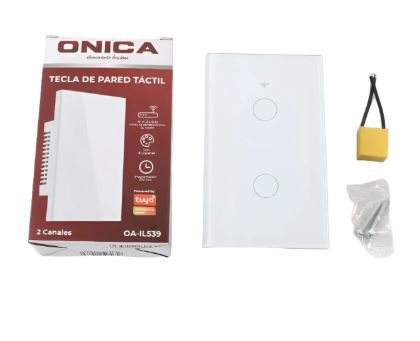 TECLA INTERRUPTOR INTELIGENTE TACTIL SMART 2 VIAS C/APP WIFI ONICA NEGRO