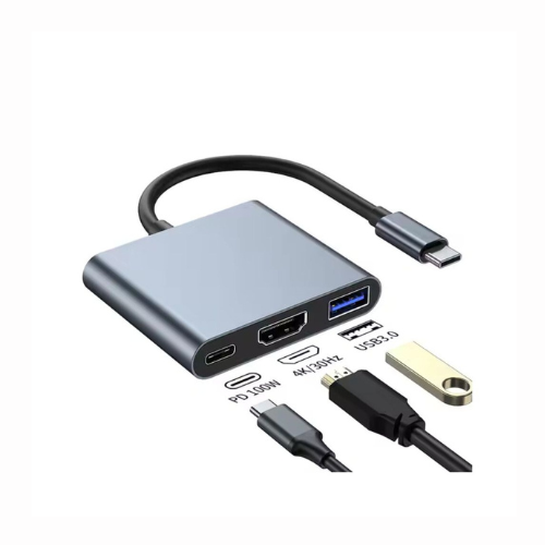 HUB USB TIPO C 3 EN 1 HDMI HEMBRA - C HEMBRA - USB 3.0 ADAPTADOR XAEA MODV-0013 - Image 2