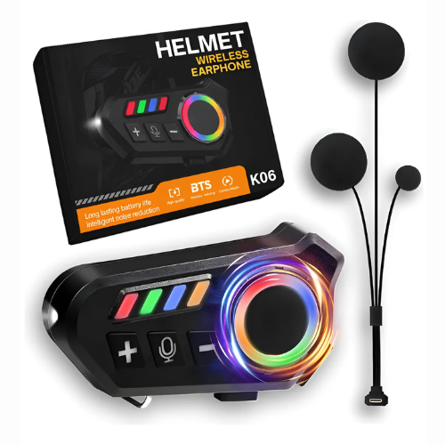 AURICULAR INTERCOMUNICADOR INALAMBRICO PARA CASCO MOTOCICLETA / BICICLETA K06 HELMET