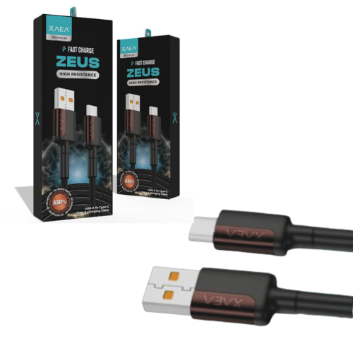 CABLE USB A USB TIPO C ZEUS FAST CHARGE XAEA PREMIUM 1 METRO MARRON