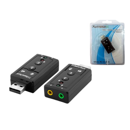 PLACA DE SONIDO USB 7.1 LINEA Y MIC CONTROL VOLUMEN BLISTER FULLTOTAL