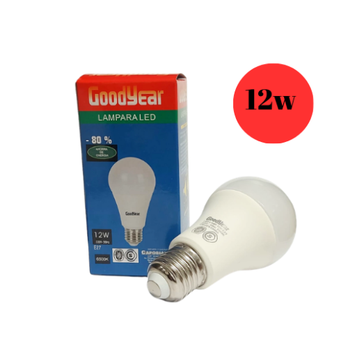 LAMPARA FOCO LED 12W LUZ FRIA 6500K ROSCA E27 GOODYEAR GOOD-12W