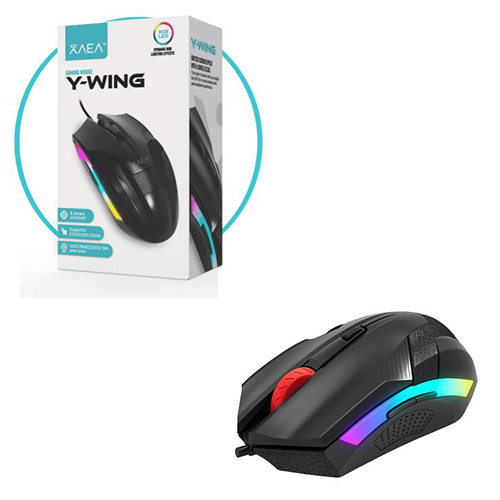 MOUSE GAMER  CABLE USB X-WING XAEA RGB LED 1000/1600/2000 4 COMANDO