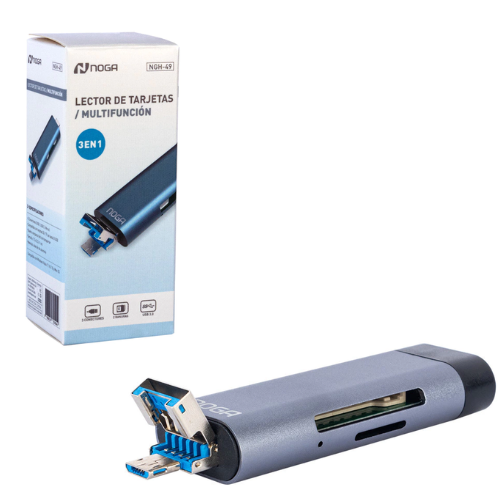LECTOR DE TARJETA DE MEMORIA 3 EN 1 SD/TF USB3.0 CONECTOR USB/USB C/MICRO
