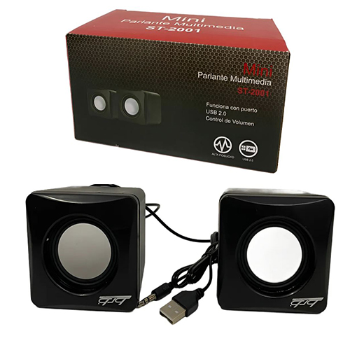 MINI PARLANTE PC MULTIMEDIA USB Y P LUG 3.5 ST-2001 7X7CM